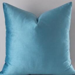 Metallic Blue Velvet Pillow Cover Decorative Cushion - thumbnail 3