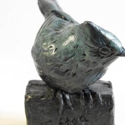 Bronze Tufted Titmouse Sculpture Original Bird Art, Birding Gift By Kindrie Grove - thumbnail 3
