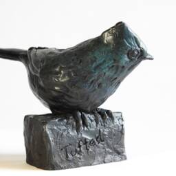 Bronze Tufted Titmouse Sculpture Original Bird Art, Birding Gift By Kindrie Grove - thumbnail 2