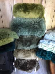 Green Sheepskin, Green Sheepskin Rug, Fur, Industrial Interior, Botanical, Amazing Gift - thumbnail 1
