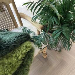 Green Sheepskin, Green Sheepskin Rug, Fur, Industrial Interior, Botanical, Amazing Gift - thumbnail 4