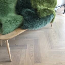 Green Sheepskin, Green Sheepskin Rug, Fur, Industrial Interior, Botanical, Amazing Gift - thumbnail 3