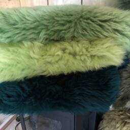 Green Sheepskin, Green Sheepskin Rug, Fur, Industrial Interior, Botanical, Amazing Gift - thumbnail 2