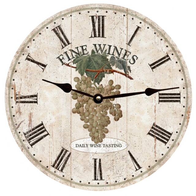 White Grapes Wine Clock - Elegant Wall For Enthusiasts - image 1