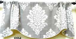 Covington Croydon in Truffle Pattern-Window Valance/Lined, Corded Rod Pocket Scalloped Linen - thumbnail 1