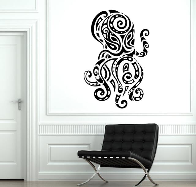 Wall Decal Octopus Ocean Sea Ornament Tribal Mural Vinyl Sticker 1886Dz - image 1