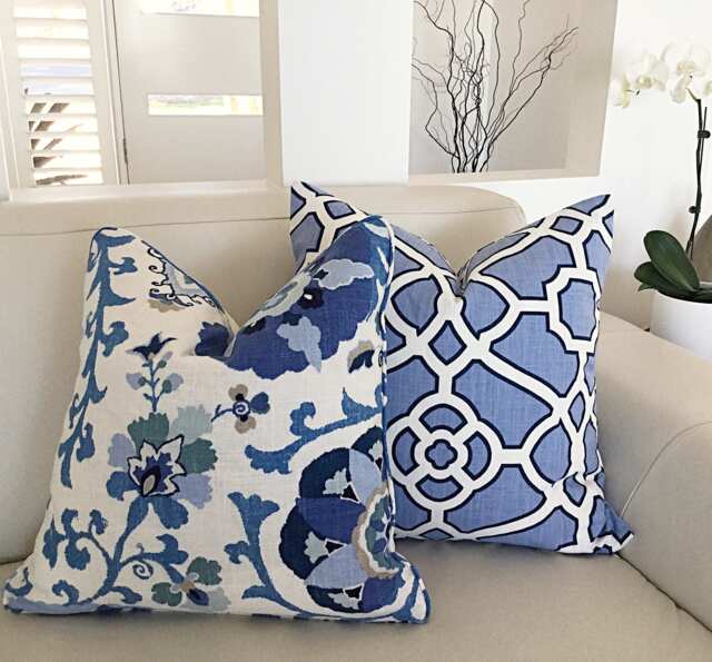 Hamptons Style Suzani Cushion Cover Indian Floral Pillow - image 1