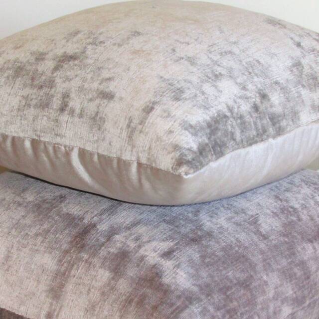 Made To Order Duo Velvet Cushion Cover, Silver Cloud - image 1