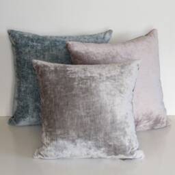 Made To Order Duo Velvet Cushion Cover, Silver Cloud - thumbnail 4