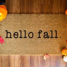 Hello Fall Doormat - Pumpkin Door Mat Rug Porch Decorations Decor Seasonal Gift Autumn - thumbnail 2