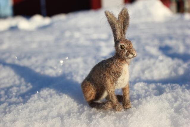 Needle Felted Hare Felt Soft Sculpture Art - image 1