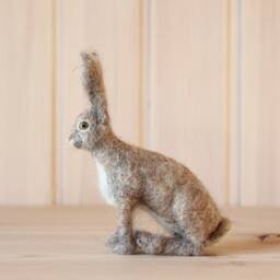 Needle Felted Hare Felt Soft Sculpture Art - thumbnail 2