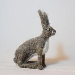 Needle Felted Hare Felt Soft Sculpture Art - thumbnail 4