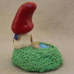 Gnome Home On The Lake - Miniature Fantasy Sculpture Mushroom Figurine - thumbnail 3