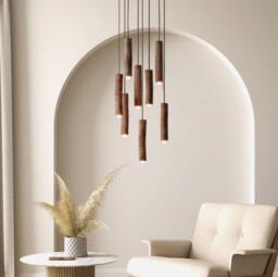 Handmade Wooden Chandelier, Natural Tree Alder Ceiling, Branch From Forest Light, Nordic Illumination, Pendant Led Light Scandinavian Decor - thumbnail 1