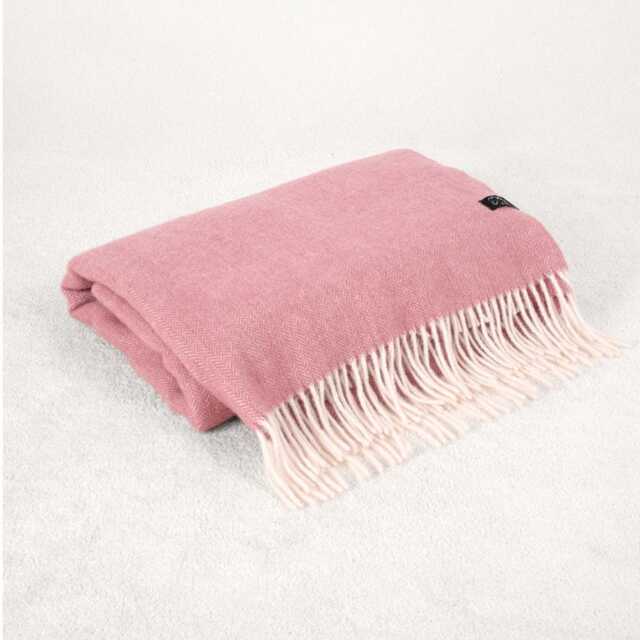 New Pure Wool Blanket Throw in Dusty Rose Pink - image 1