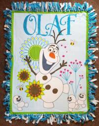 Frozen's Olaf in Flower Field With Stone Friends Fleece Tie Blanket