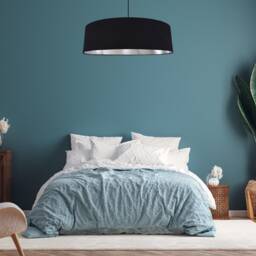 Extra Large Black Velvet Lampshade With Silver Lining - thumbnail 2