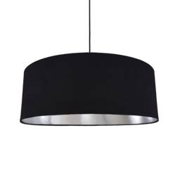 Extra Large Black Velvet Lampshade With Silver Lining - thumbnail 1