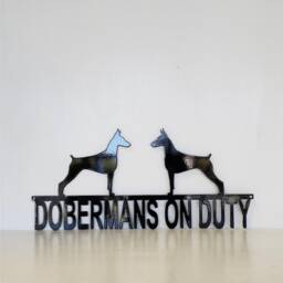 Doberman On Duty Metal Sign Dog Lover Gift, Indoor Outdoor Wall Art - thumbnail 2