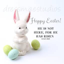 Easter - Bunny With Eggs Art Decor- Wall Printable Card - thumbnail 1