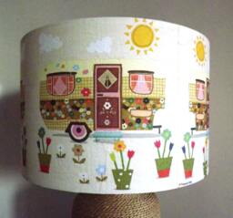Festival Lampshade Decoupage Retro Caravan Summer Colours Fatta Da Mamma
