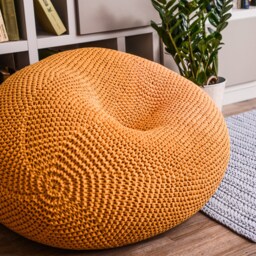 Khaki Green Memory Foam Bean Bag Chair, Adult Floor Pillow, Filled, Ready For Use - thumbnail 3