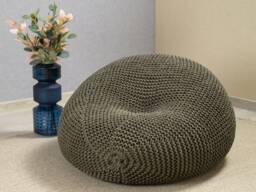 Khaki Green Memory Foam Bean Bag Chair, Adult Floor Pillow, Filled, Ready For Use