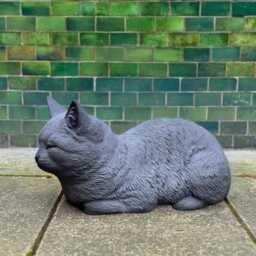 Concrete Sleeping Cat Figurine Stone Pet Memorial Sculpture Handmade Kitten Garden Decor Outdoor Statue Cement Kitty Yard Ornament - thumbnail 2