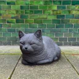 Concrete Sleeping Cat Figurine Stone Pet Memorial Sculpture Handmade Kitten Garden Decor Outdoor Statue Cement Kitty Yard Ornament - thumbnail 1