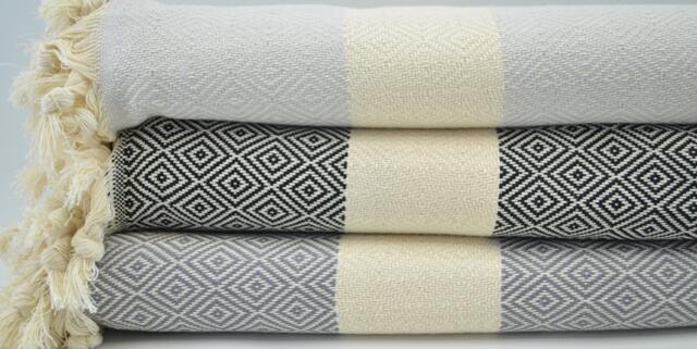 "Diamond Hand Towel, Light Gray, Black, Gray Towel, Face Towel, Kitchen Towel, Hand Towel, Tea Towel, 18""x40" - image 1