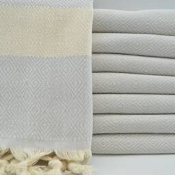 "Diamond Hand Towel, Light Gray, Black, Gray Towel, Face Towel, Kitchen Towel, Hand Towel, Tea Towel, 18""x40" - thumbnail 2