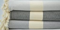 "Diamond Hand Towel, Light Gray, Black, Gray Towel, Face Towel, Kitchen Towel, Hand Towel, Tea Towel, 18""x40"