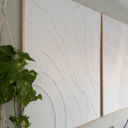 Handcrafted Xlarge Set Of 3 3D Boho Wall Decor - Unique White Textured Plaster Art To Refresh, Personalize, & Elevate Your Home's Style - thumbnail 3
