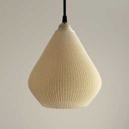 Aero Pendant Lamp, Modern Ripple Mesh Contemporary 3D Printed Lighting - thumbnail 4