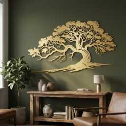 Metal Tree Of Life Wall Art, Bonsai Steel Silhouette, Modern Zen Decor - thumbnail 3