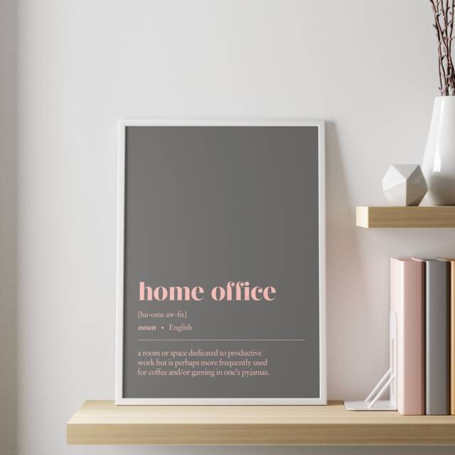 Funny Office Decor - Home - Customisable Illustration Print Minimalist Home Wall Work From Art - image 1
