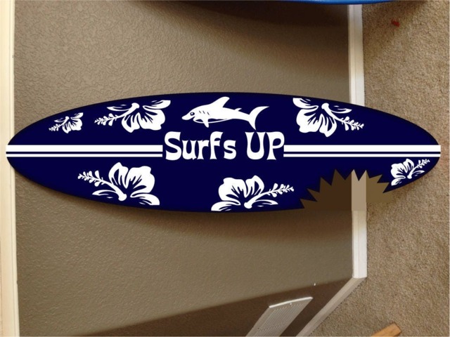 Custom Surfboard Wall Hanging Hawaiian Beach Decor - 48