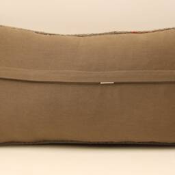 Vintage Turkish Kilim Pillow Cover - Handwoven Wool Lumbar Cushion - 12x24 - thumbnail 4