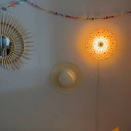 Wall Light Apples in Cotton Gauze D.30 cm - Fixed Version On Request French Manufacture - thumbnail 3
