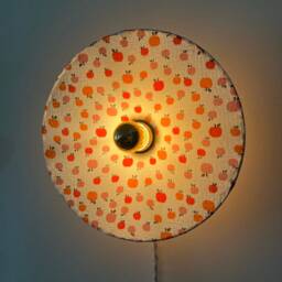 Wall Light Apples in Cotton Gauze D.30 cm - Fixed Version On Request French Manufacture - thumbnail 4