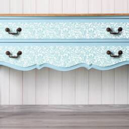 Chest Of Drawers Painted Bespoke Moroccan Geometric Bee Elephant Handles Stencilled - thumbnail 4