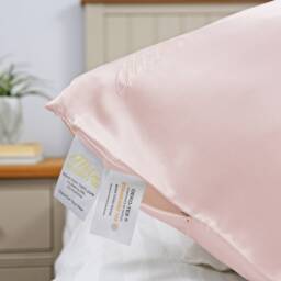 Pink Mulberry Silk Pillowcase 22 Momme, Grade 6A, Anti-Aging - thumbnail 2