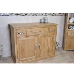 Solid Oak Bathroom Furniture - 1000mm Vanity Cabinet Cupboard Storage Sideboard 1161 - thumbnail 2