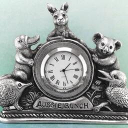 Aussie Bunch Australian Souvenir Pewter Clock, Handmade Gift, Solid - thumbnail 3