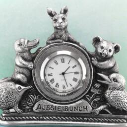 Aussie Bunch Australian Souvenir Pewter Clock, Handmade Gift, Solid - thumbnail 2