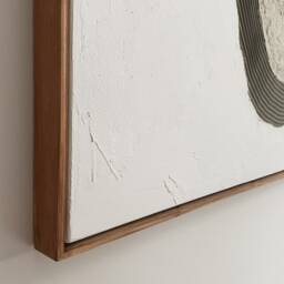 Set Of 2 Oversized Abstract Plaster Wall Art - 3D Paint Canvas Wabi Sabi Minimalist Mcm - thumbnail 3