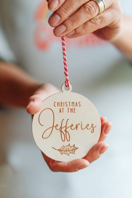 Family Christmas Bauble, Personalised Festive Bauble Tree Decoration 2024 - image 1