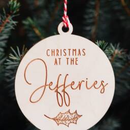 Family Christmas Bauble, Personalised Festive Bauble Tree Decoration 2024 - thumbnail 3