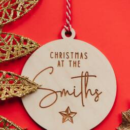 Family Christmas Bauble, Personalised Festive Bauble Tree Decoration 2024 - thumbnail 2